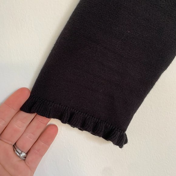 Kate Spade Knit Pointelle Dress Ruffle Neck Sleeves Fit & Flare Drop Waist - Picture 7 of 9